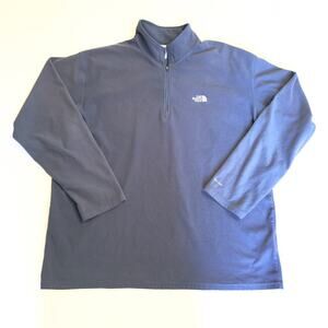 The North Face Mens XL Navy Blue 1/4 Zip Fleece Pullover Hiking Trail Jacket